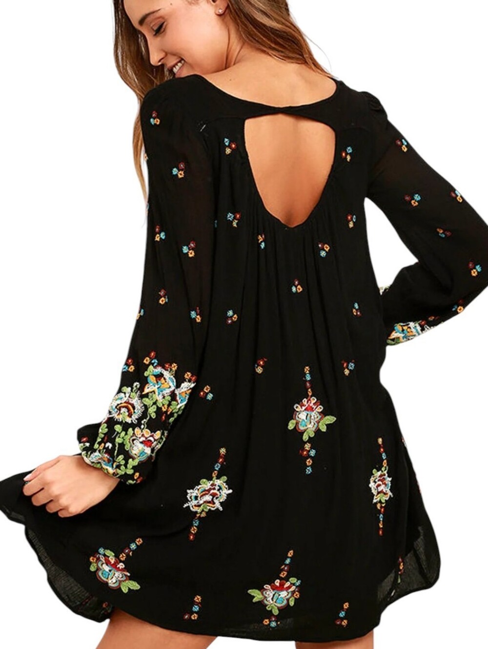 Free People Oxford Floral Embroidered Mini Dress Women's XS
